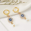 Brass Huggie Hoop Earring Findings KK-BC0005-28G-7