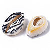 Printed Natural Cowrie Shell Beads X-SSHEL-R047-01-B01-3