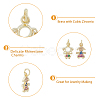 DICOSMETIC 8Pcs 2 Style Brass Micro Pave Cubic Zirconia Charms KK-DC0003-16-5