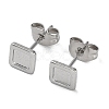 Non-Tarnish 304 Stainless Steel Stud Earrings Findings STAS-M323-14P-1