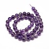 Natural Amethyst Round Bead Strands G-P072-48-8mm-2