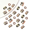 25Pcs 5 Styles Alloy Enamel Pendants ENAM-FS0003-14-3