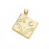 Brass Micro Pave Clear Cubic Zirconia Diffuser Locket Pendants for Teachers' Day ZIRC-T004-96G-NF-1