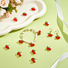 50Pcs Crackle Glass Pendants PALLOY-DC00034-5