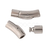 Tarnish Resistant Column 304 Stainless Steel Matte Bayonet Necklace Clasps X-STAS-I013-6mm-A-1