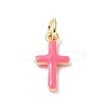 Real 18K Gold Plated Eco-Friendly Rack Plating Brass Enamel Pendants KK-F845-40G-2