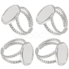 8Pcs 304 Stainless Steel Open Cuff Ring Settings RJEW-BBC0001-27-1