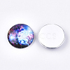 Starry Sky Pattern Printed Glass Cabochons GGLA-N004-25mm-D57-2