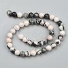 Natural Pink Zebra Jasper Beads Strands X-G-P231-01-4mm-5