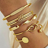 5Pcs 5 Styles Alloy Bangles WG70F83-01-1