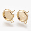 Brass Stud Earring Settings KK-S345-021G-1