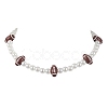 Plastic Imitation Pearl with Acrylic Sports Ball Beaded Necklaces for Women NJEW-JN04660-3