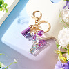 Alloy Resin Heart Keychains KEYC-TADJ0002-01G-Y-4