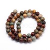 Natural Polychrome Jasper/Picasso Stone/Picasso Jasper Round Bead Strands X-G-J303-16-4mm-2