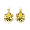 Brass Micro Pave Clear Cubic Zirconia Tortoise Connector Charms KK-F931-05G-1