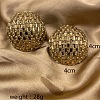 Alloy Rhinestone Half Round Stud Earrings FS-WGCEA49-07-1