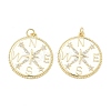 Eco-Friendly Brass Micro Pave Clear Cubic Zirconia Enamel Pendants ZIRC-C024-01G-02-1-1