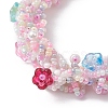 Flower Glass Seed Braided Beaded Bracelets BJEW-MZ00059-3
