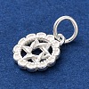 925 Sterling Silver Flower with Star of David Pattern Charms STER-G045-10S-2