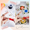 10Pcs 2 Colors Colorful Resin Rotating Beaded Cuff Ring RJEW-SC0001-11-5