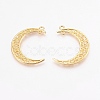 Tibetan Style Alloy Hollow Moon  2-Loop Link Pendants TIBEP-5312-G-LF-1