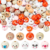 90Pcs 9 Colors Wood European Style Beeds WOOD-OC0003-74-1