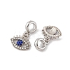Rack Plating Alloy Crystal & Capri Blue Rhinestone European Dangle Charms FIND-C055-17P-2