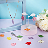 80Pcs 8 Colors Autumn Theme Painted Poplar Wood Pendants WOOD-PH0002-32-5