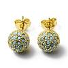 Rhinestone Disco Ball Stud Earrings EJEW-D055-07G-3