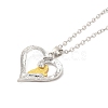 Heart with Word Best Wishes Zinc Alloy Pendant Necklaces for Christmas NJEW-M203-02A-GP-2