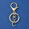 Alloy Initial Letter Charm Keychains KEYC-YW00006-03-1