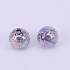 Electroplate Crackle Acrylic Beads CCG-WH0001-8mm-04-2