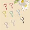 48Pcs 8 Colors Spray Painted Zinc Alloy Spring Gate Rings FIND-SP0004-03-6