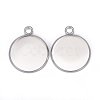 304 Stainless Steel Pendant Cabochon Settings X-STAS-F191-14S-G-3