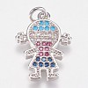 Brass Micro Pave Cubic Zirconia Pendants KK-I614-062-2