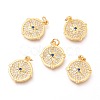Brass Micro Pave Clear & Royal Blue Cubic Zirconia Pendants ZIRC-O036-15G-1