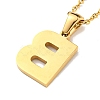 Ion Plating(IP) Initial Letter 304 Stainless Steel Pendant Necklaces NJEW-M199-01G-B-2