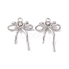 Brass Micro Pave Clear Cubic Zirconia Pendants KK-S376-17B-P-1