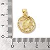 Zodiac Theme Brass Micro Pave Cubic Zirconia Pendants KK-M273-05D-G-3