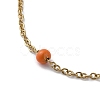 PVD Vacuum Plating Golden 304 Stainless Steel Cable Chain Bracelet with Enamel Rondelle Beaded BJEW-G683-02G-01-2