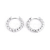 Twist Rings Brass Hoop Earrings for Women EJEW-B056-15P-1