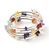 5-Loop Natural Mixed Stone Chip Beaded Wrap Bracelets for Women BJEW-JB01517-11-2