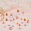 24Pcs 6 Styles Porcelain Pendants PALLOY-FH00169-4