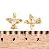 Brass Micro Pave Cubic Zirconia Charms KK-Q085-10G-02-3