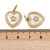 304 Stainless Steel Pave Natural Shell Pendants STAS-Z152-13G-3