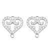 Brass Micro Pave Clear Cubic Zirconia Connector Charms CU-CBA7BFE-03H-P-1