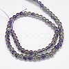 Electroplate Crystal Glass Round Beads Strands EGLA-F037-6mm-A-3