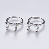 Alloy Finger Ring Prong Settings X-PALLOY-K143-18P-1