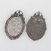 Vintage Tibetan Style Alloy Brooch Cabochon Settings X-PALLOY-N0085-35AS-2