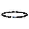 Glass Evil Eye 4MM Natural Obsidian Beaded Stretch Bracelets for Men VE1501-5-1